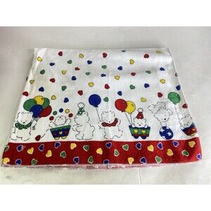 Vintage Carters Riegel Teddy Bear Balloons Baby Receiving Blanket USA